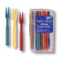 BOTE 30/U MINI TENEDOR PLASTICO COL.SURT