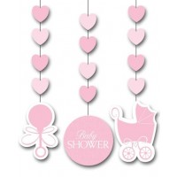 PAQ.3/U TIRAS BAUTIZO BABY SHOWER ROSA