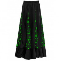  FALDA T-XXL SEVILLANA NEGRA TOPOS VERD