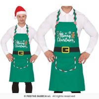 DELANTAL VERDE MERRY CHRISTMAS