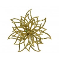 FLOR PASCUA TRABA PURPURINA ORO 14CM