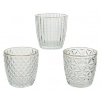 PORTAVELAS CRISTAL BORDE ORO 7,5CM