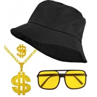 SET HIP HOP GORRO GAFAS COLLAR ANILLO