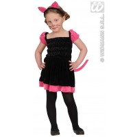 $DDISFRAZ GATITA NEGRA ROSA  1-2/2-3