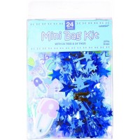 KIT BAUTIZO BOLSA CIERRE TARJETA AZUL