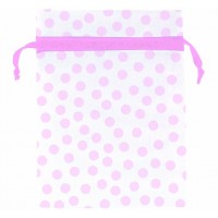 PAQ.12/U BOLSA GASA BLANCA TOPOS ROSA