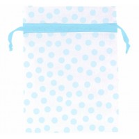 PAQ.12/U BOLSA GASA BLANCA TOPOS CELESTE