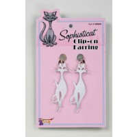   PAR PENDIENTES GATITA PLATA