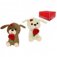 PELUCHE PERRO FLOR CORAZON 15CM