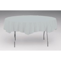  MANTEL PLASTICO REDONDO PLATA 208CM