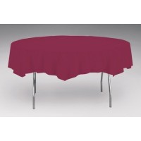 MANTEL PLAST REDONDO BURDEO OSCURO 208CM