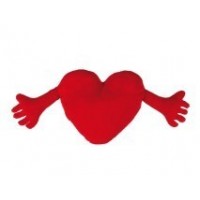 CORAZON PELUCHE BRAZO ROJO 70CM