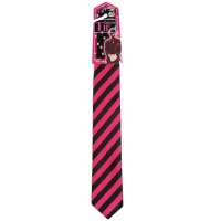CORBATA RASO RAYA NEGRO FUCSIA GANSTER