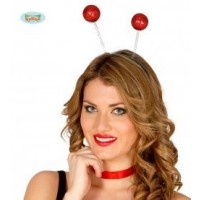 DIADEMA BOLAS ESCARCHA ROJAS