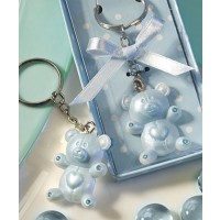 REGALO BAUTIZO LLAVERO OSO CELESTE