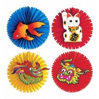 ABANICO PAPEL DECORACION ORIENTAL 50CM