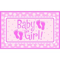 CARTEL PLASTICO GDE BABY GIRL ROSA