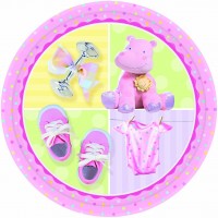PAQ 8/U PLATO HIPOPOTAMO ROSA 22,9CM
