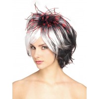 PELUCA GOTICA PUNKY TOCADO ROJO/NEGRO