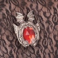 BROCHE DEMONIO STRASS ROJO