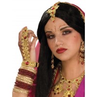 PULSERA BOLLYWOOD P/DEDO PIEDRAS ROJA