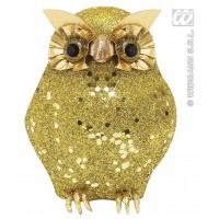   BUHO ESCARCHA ORO 11CM