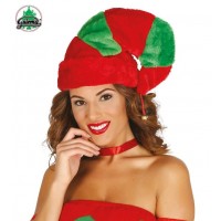 GORRO ELFO VERDE/ROJO C/CASCABEL