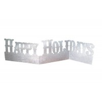 CENTRO MESA HAPPY HOLIDAYS GLITTER PLATA