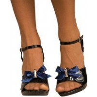 ADORNO P/ZAPATO LAZO AZUL BALA STRASS