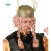 PELUCA VIKINGO C/BIGOTE RUBIO