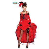  DISFRAZ T-L CHICA CAN-CAN ROJO