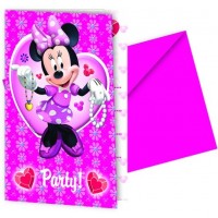   6 INVITACIONES  SOBRES MINNIE