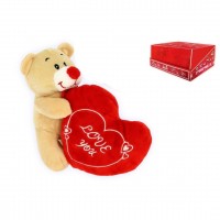 PELUCHE OSO DE PIE CORAZON 18CM