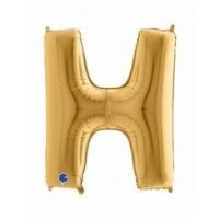   GLOBO 40" FOIL FORMA LETRA H ORO