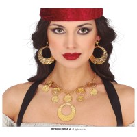   SET COLLAR PENDIENTES ORO METAL