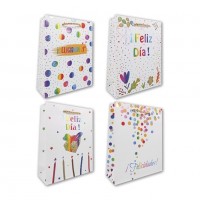 BOLSA BLANCA FELICITACIONES 32X26CM