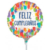 GLOBO 9" PALO FOIL PUNTOS CUMPLEAÑOS