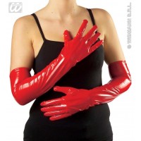 $D    PAR GUANTES LARGO VINILO ROJO