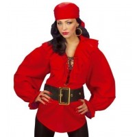  CAMISA MUJER T-M C/MANGA ROJA PIRATA