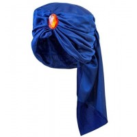 TURBANTE AZUL CON PIEDRA ALI BABA
