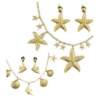 $D SET COLLAR PENDIENTES SIRENA MAR