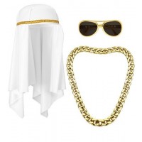 SET TOCADO COLLAR GAFAS JEQUE ARABE