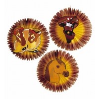 ABANICO PAPEL CARTUCHERA PISTOLA 55CM