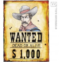 CARTEL SE BUSCA, RECOMPENSA 50X37CMS