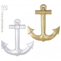 COLGANTE ANCLA PLAST ORO/PLATA 52CM