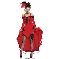 DISFRAZ T-XL CHICA CAN-CAN ROJO