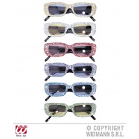 $D GAFAS GLITTER CUADRADA AÑOS70 6COL