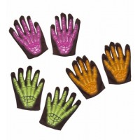 GUANTES NEGROS ESQUELETO FLUORESCENTES