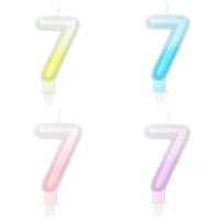 VELA FORMA N7 TONOS PASTELES 7CM