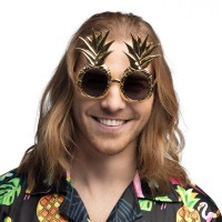 GAFAS FORMA PIÑA METAL ORO